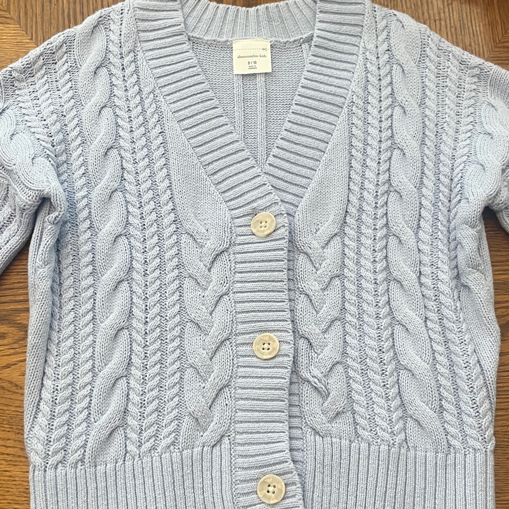 Abercrombie Kids Light Blue Cable Knit Cardigan